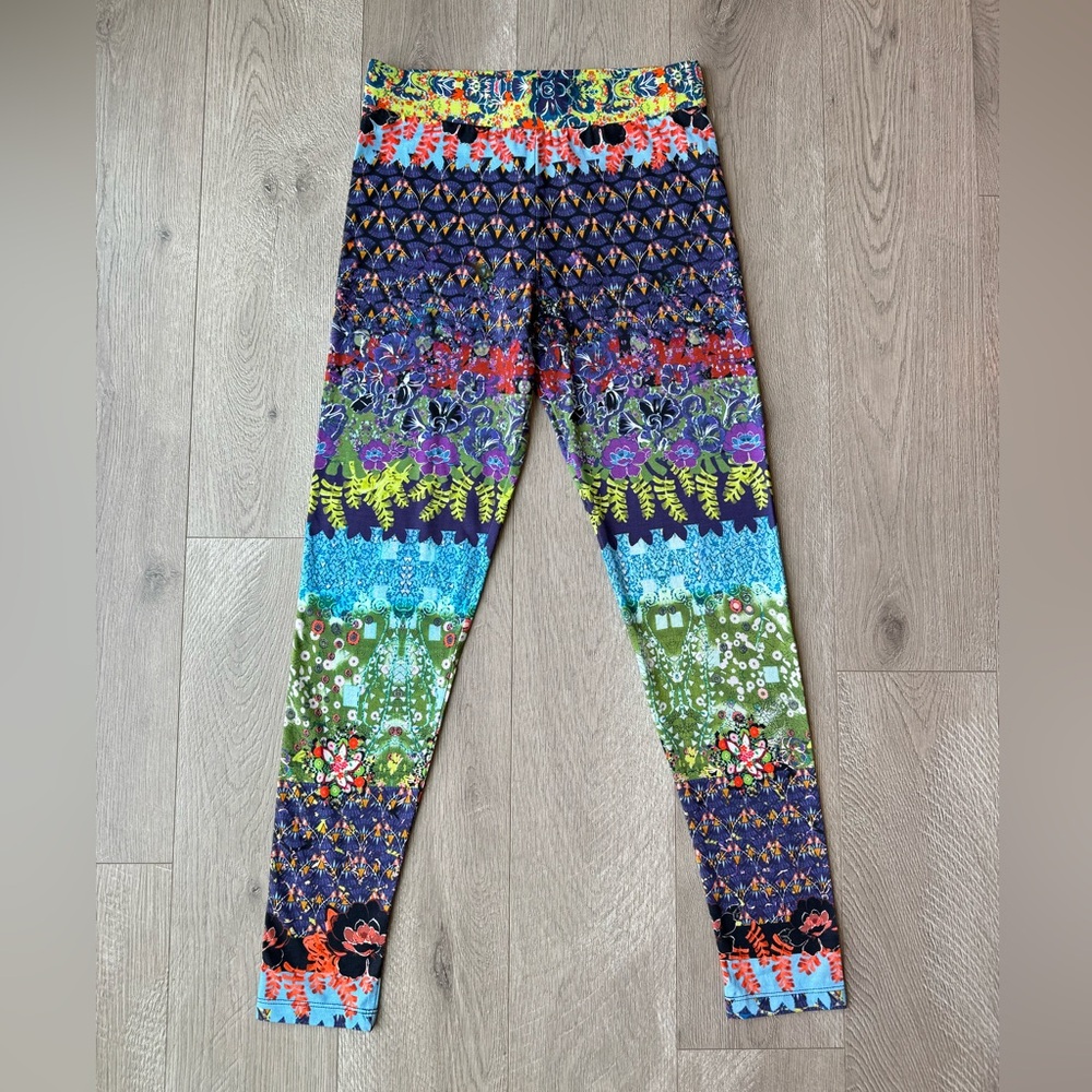 Desigual Johanna Vibrant Floral Indie Bohemian Colorful Leggings Size Medium